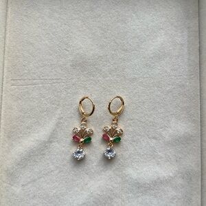 Elegant Gold plated Multicolor gem Earrings
